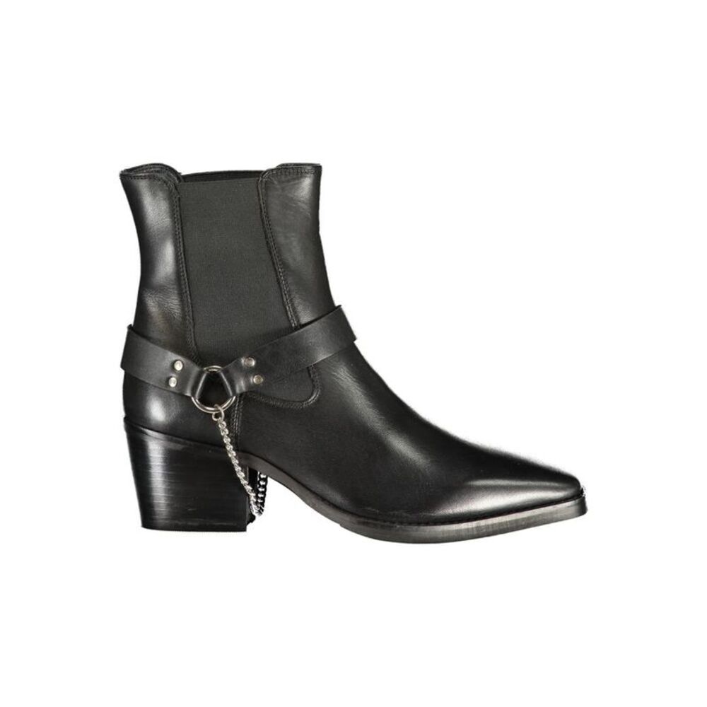 Cafenoir Black Leather Women Ankle Women's Boot